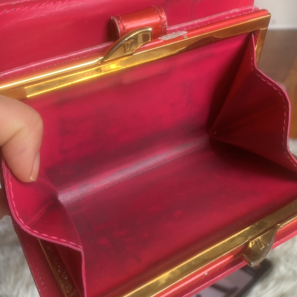 Louis Vuitton Red Wallet pink interior - Picture 6 of 7